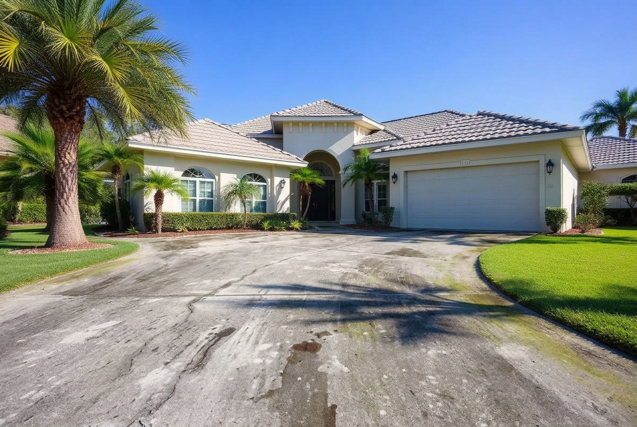 Driveway Restoration before cleaning