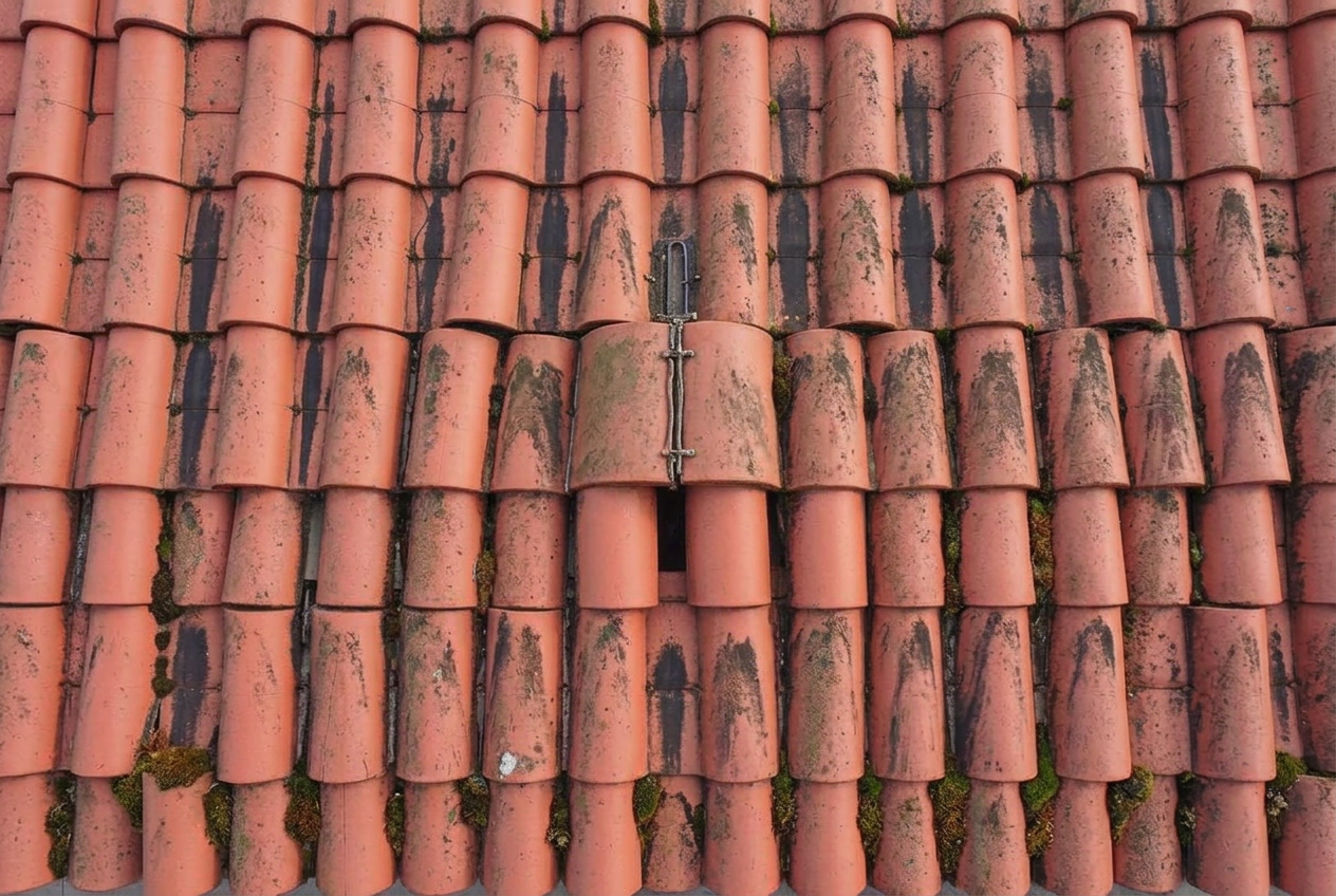 Tile Roof Soft Wash before cleaning